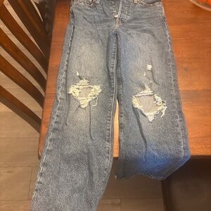 Levi’s straight ribcage ankle jeans